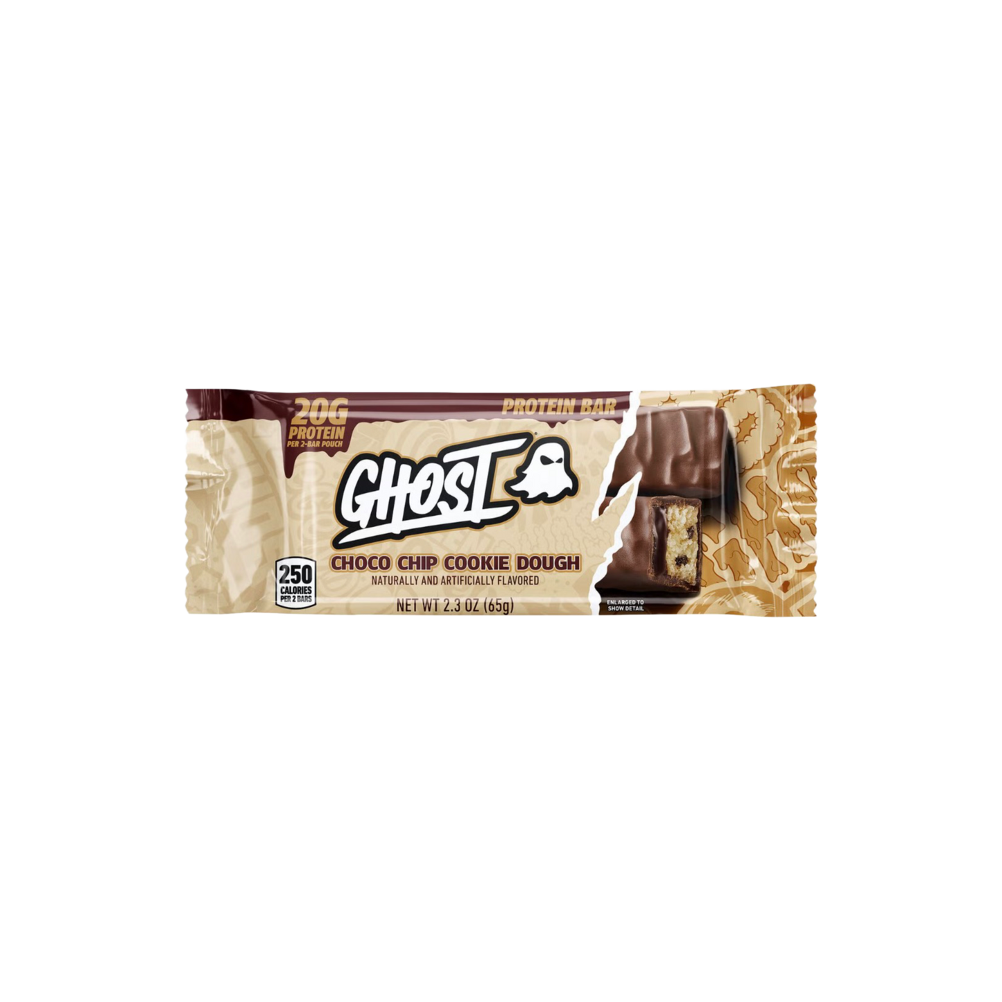 ghost choco chip cookie dough protein bar