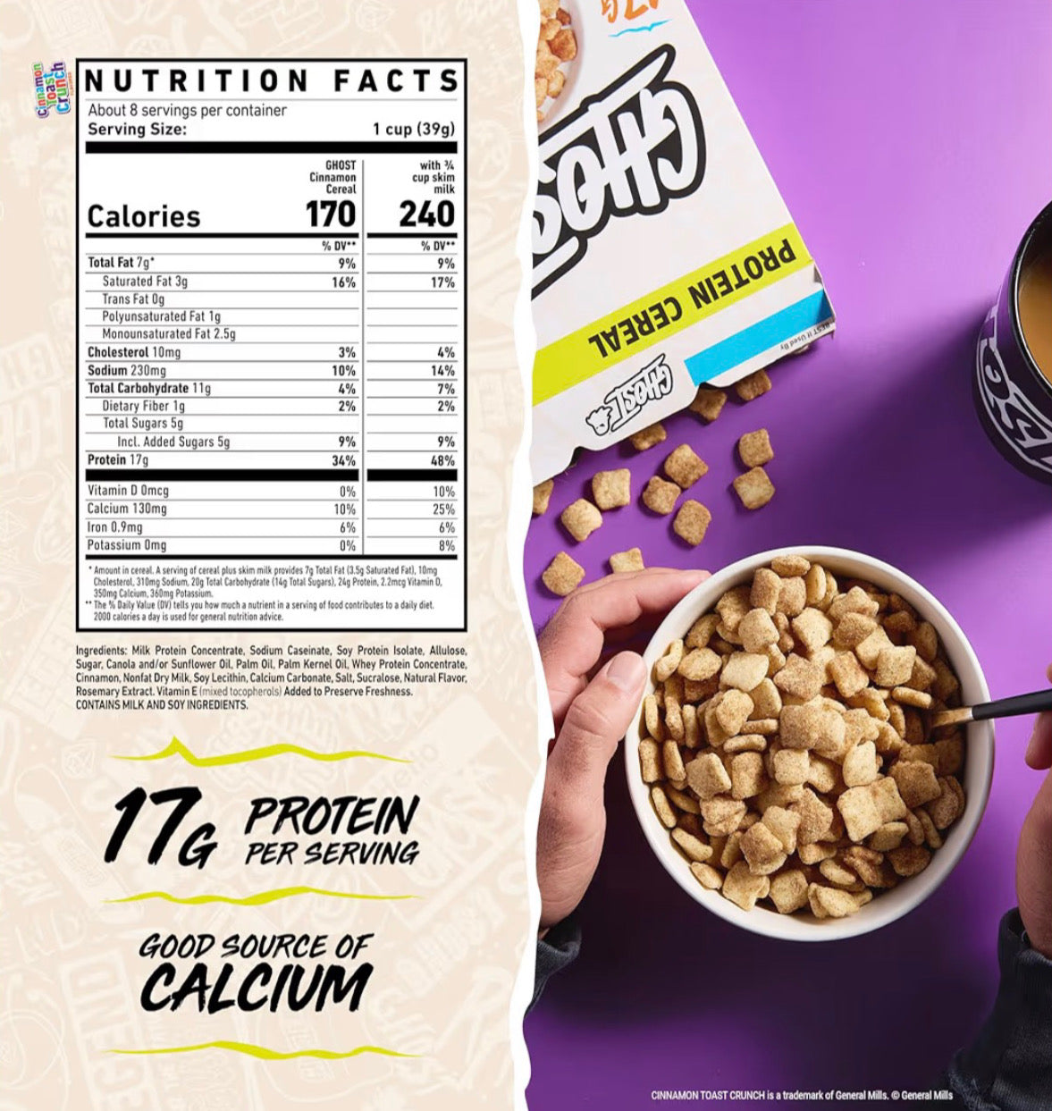Ghost cinnamon toast crunch protein cereal