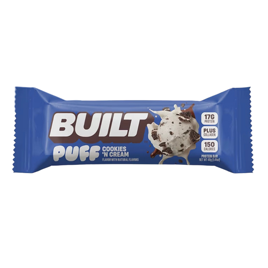 built cookies n cream puff protein bar
