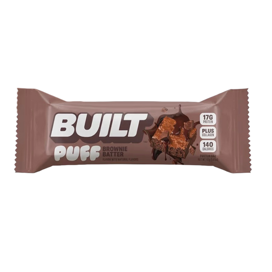 built brownie batter puff protein bar