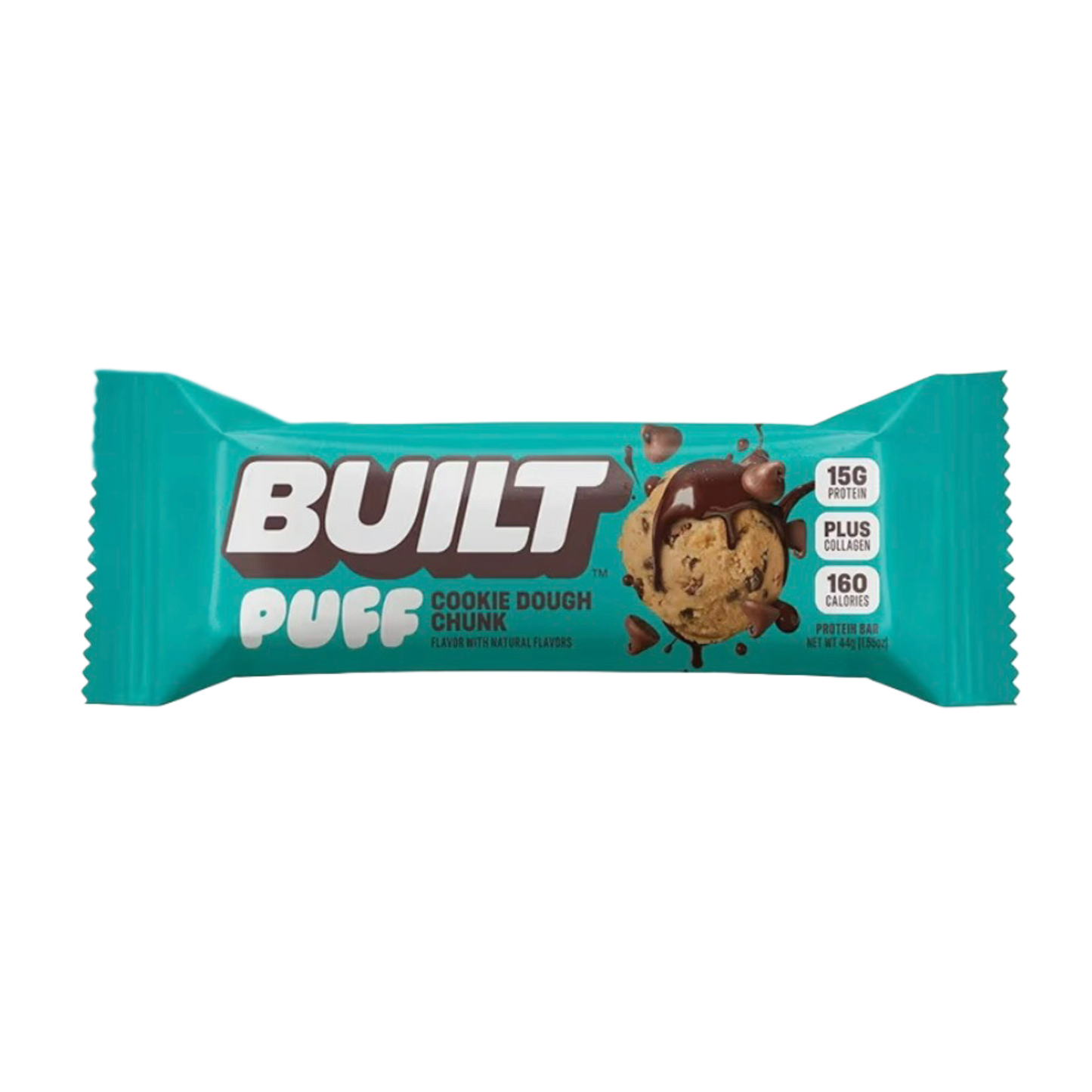 built cookie dough chunk puff protein bar