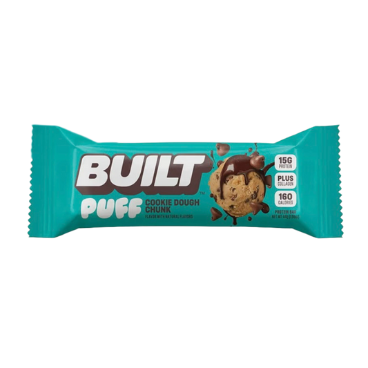 built cookie dough chunk puff protein bar