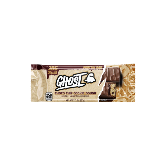ghost choco chip cookie dough protein bar