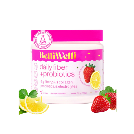 BelliWelli daily fiber + probiotics strawberry lemonade
