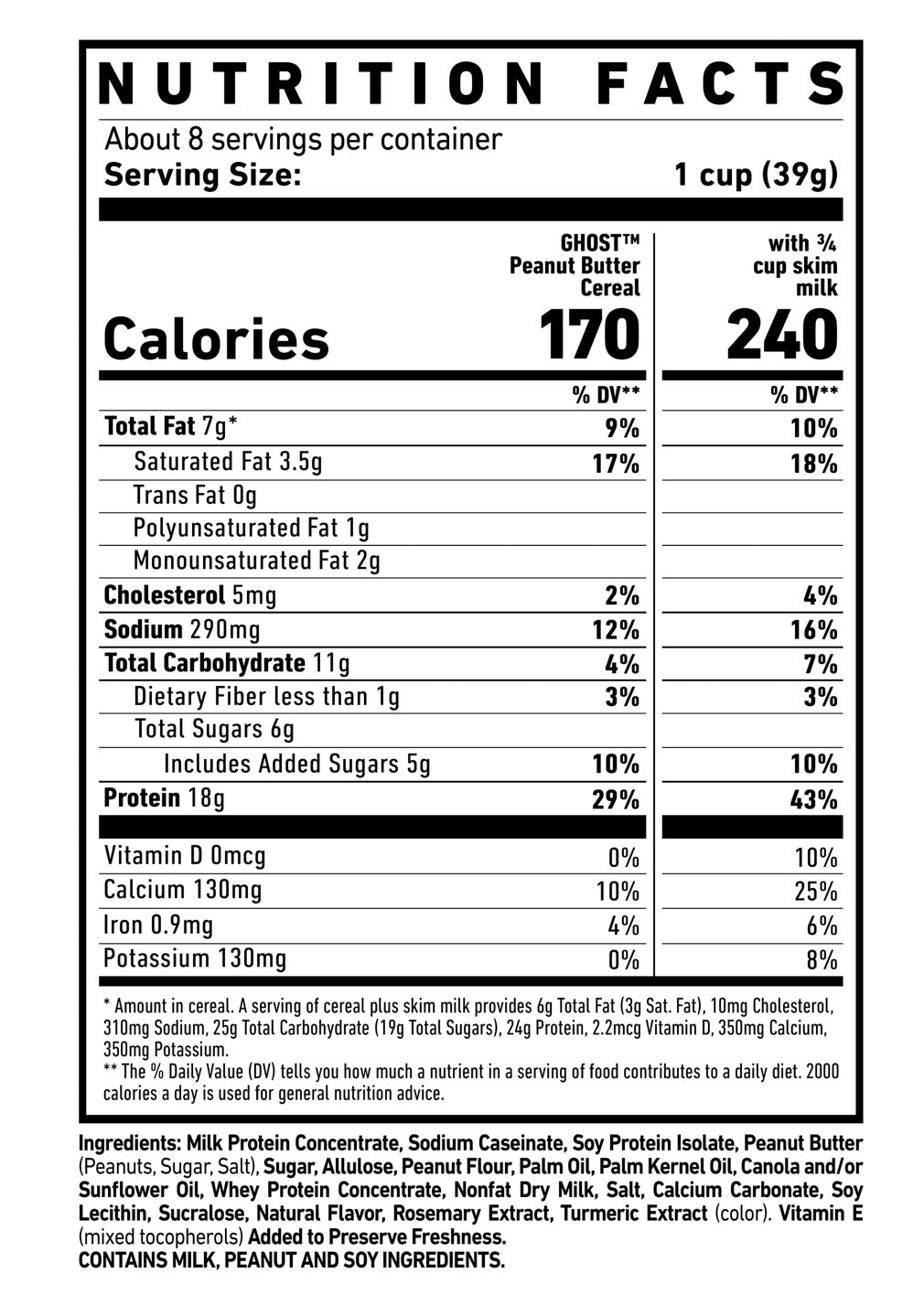 Ghost peanut butter protein cereal
