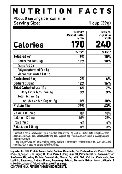 Ghost peanut butter protein cereal